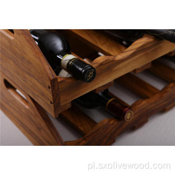 Wysokiej jakości stojak na wino z drewna oliwnego